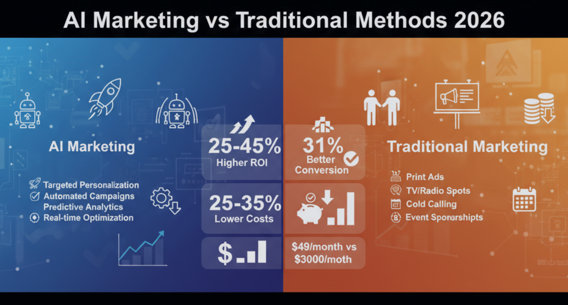 AI Marketing vs Traditional Methods: Small Business Customer Acquisition Efficiency 2026